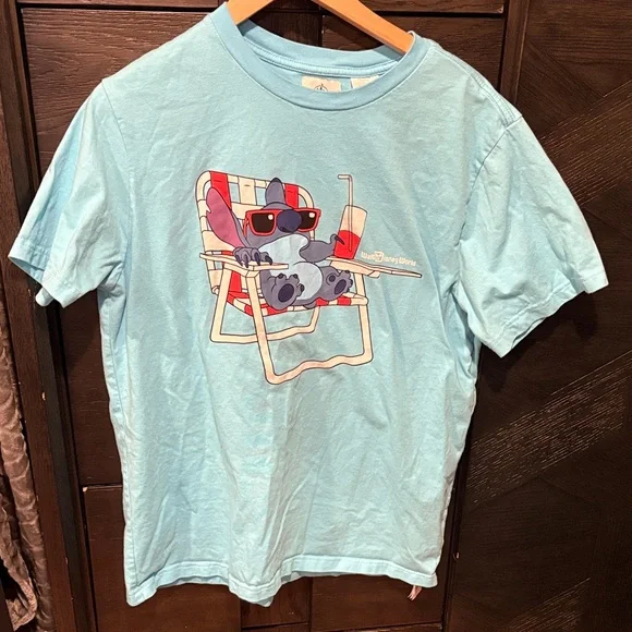 Disney Large Light Blue Stitch Mens T-Shirt - Picture 3 of 4